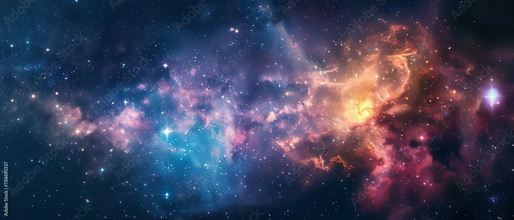 Universe filled with stars, nebula and galaxy.