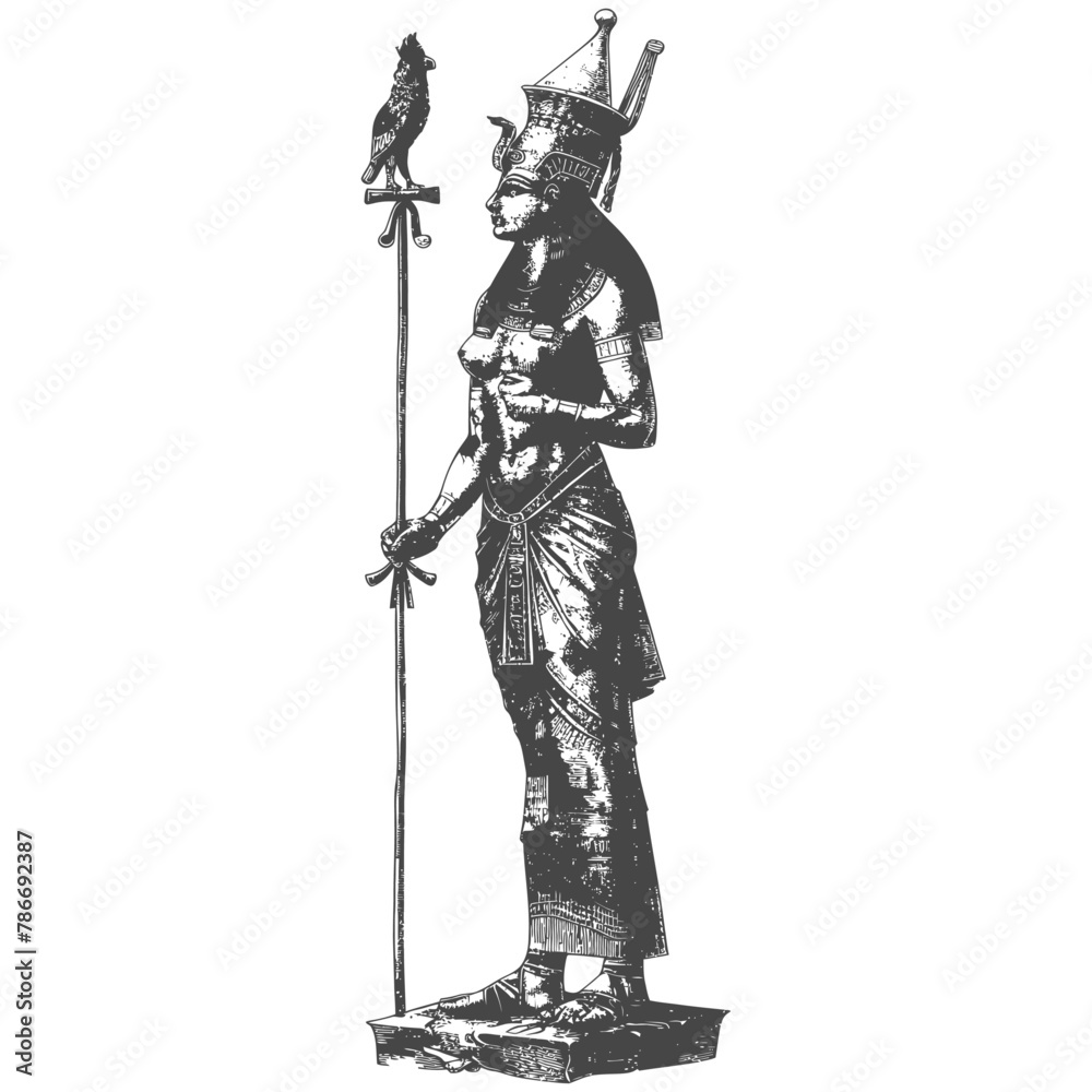 Pharaoh Female the egypt Mythical Creature image using Old engraving style Pharaoh Female the egypt Mythical Creature image using Old engraving style