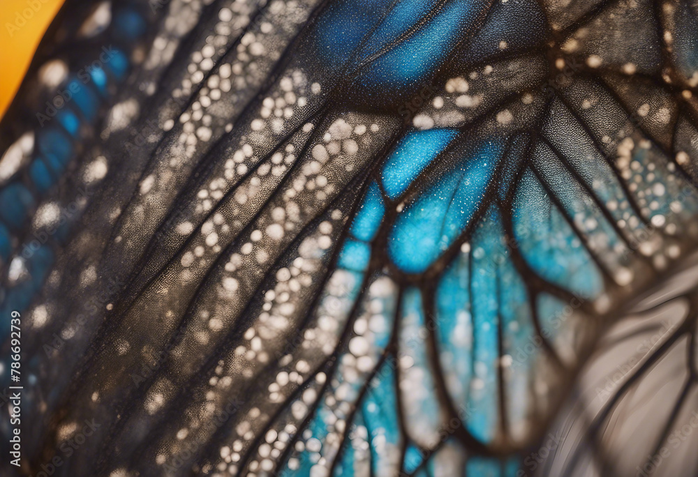Butterfly wings texture background Detail of morpho butterfly wings