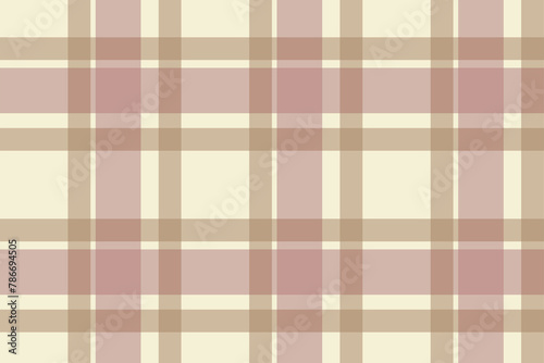 Gingham pattern seamless Plaid repeat in beige Design for print, tartan, gift wrap, textiles, checkered background for tablecloth