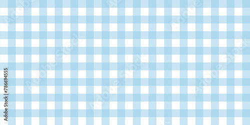 Gingham pattern seamless Plaid repeat in blue Design for print, tartan, gift wrap, textiles, checkered background for tablecloth