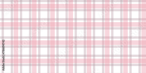 Gingham pattern seamless Plaid repeat in pink Design for print, tartan, gift wrap, textiles, checkered background for tablecloth