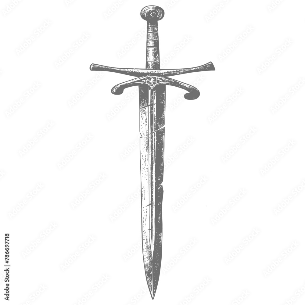 obselote rusty sword image using Old engraving style obselote rusty sword image using Old engraving style