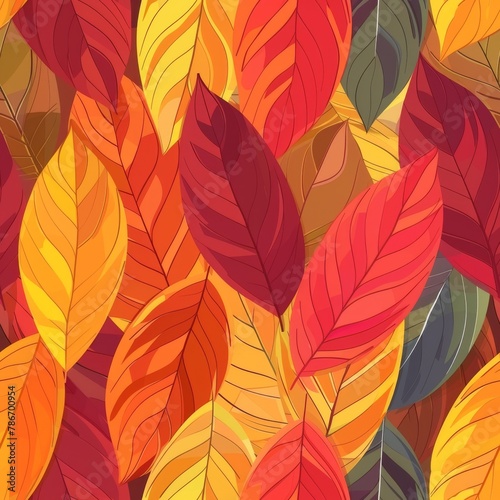 Vibrant Autumn Leaves Pattern for Seasonal Backgrounds