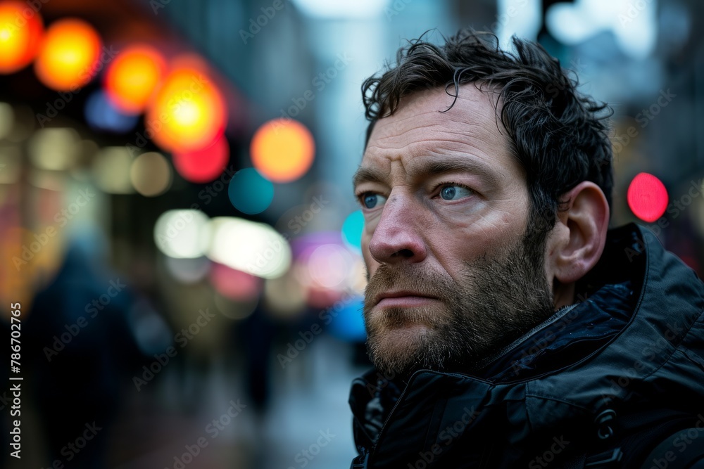 Portrait of a man on the street in New York City. Portrait of a man on the street in New York City.