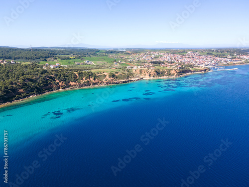 Kassandra coastline near town of Nea Fokea  Chalkidiki  Greece