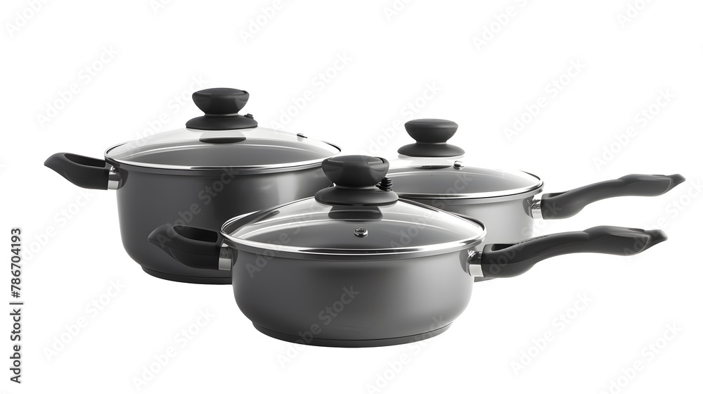 non-stick cookware set, pots, pans, saucepans and utensils tools cooking isolated on white background, vector illustration. Kitchen icons objects elements for boiling and frying non-stick cookware set, pots, pans, saucepans and utensils tools cooking isolated on white background, vector illustration. Kitchen icons objects elements for boiling and frying