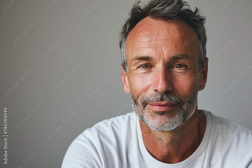 Portrait of a handsome middle-aged man with grey hair and beard Portrait of a handsome middle-aged man with grey hair and beard