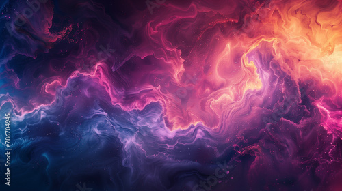 A colorful galaxy with purple  orange  and blue swirls