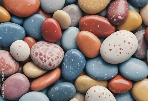 Multicolored pebbles with a textured surface filling the frame © Studio Art