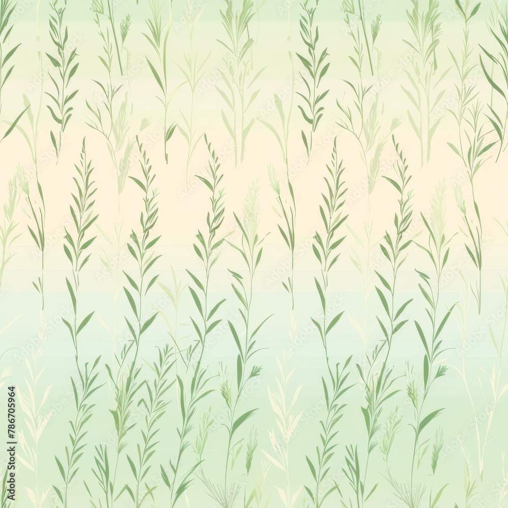 Naklejka premium Tranquil Nature-Inspired Seamless Botanical Wallpaper Pattern