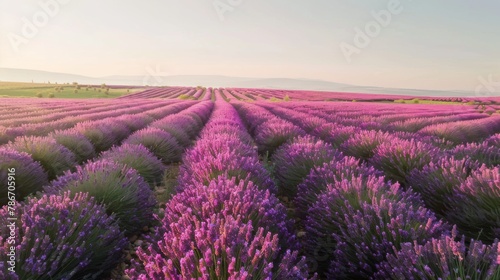 Serene Lavender Field at Sunset  A Natural Aromatherapy Landscape