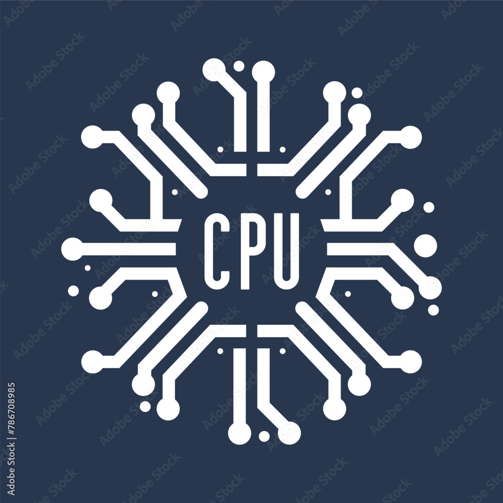 Microchip logo icon. CPU, Central processing unit, computer processor, chip symbol. Abstract technology logo. Vector illustration Microchip logo icon. CPU, Central processing unit, computer processor, chip symbol. Abstract technology logo. Vector illustration