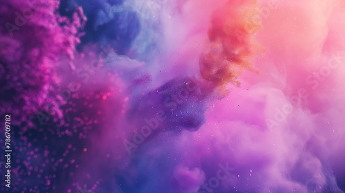 A colorful, swirling cloud of smoke with a pinkish hue