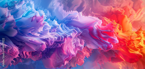 Brilliant hues collide on a fluid 3D backdrop