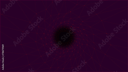 Abstract black background with red lights dots tunnel pattern design black background texture
