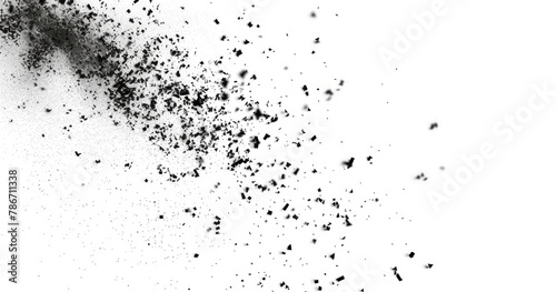 black and white sprinkles falling on white background