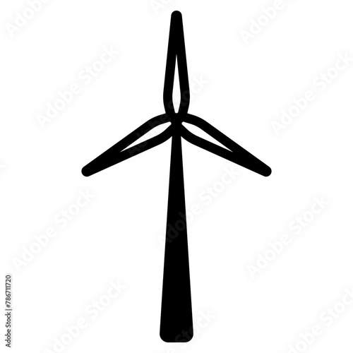 Black vector icon of a wind turbine