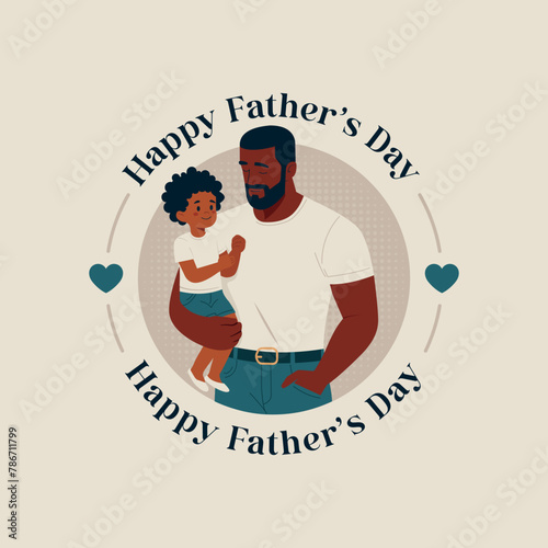 African American Father Holding Son On His Lap
