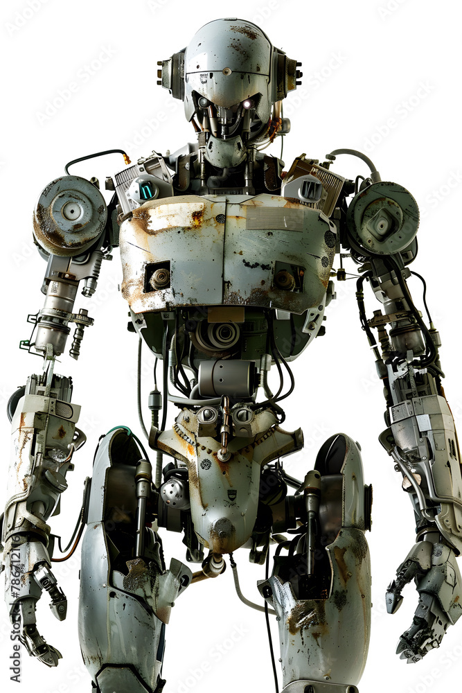 Mecha robot on white background Mecha robot on white background