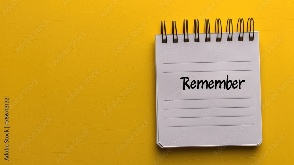 Spiral notebook with word 