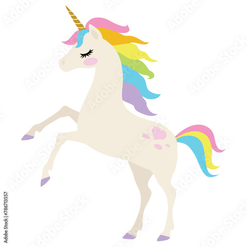 Beautiful  unicorn horse vector cartoon illustration