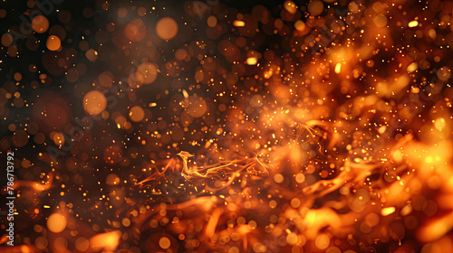 3D Render Of Fire Embers Or Particles For Video Ove Fiery Overlays 3D Fire Embers photo