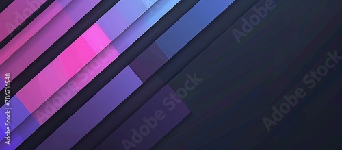 Abstract geometric background, gradient color with black, blue and purple panels texture. Retrowave style