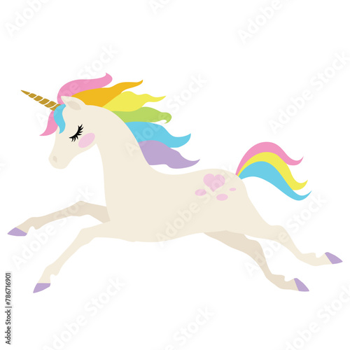 Beautiful  unicorn horse vector cartoon illustration