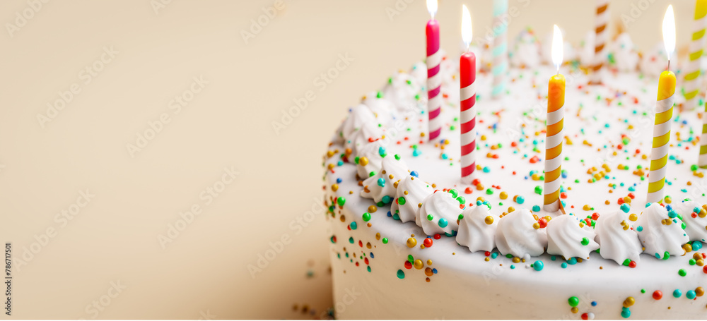Fototapeta premium birthday cake celebration concepts backgrounds. 3d rendering