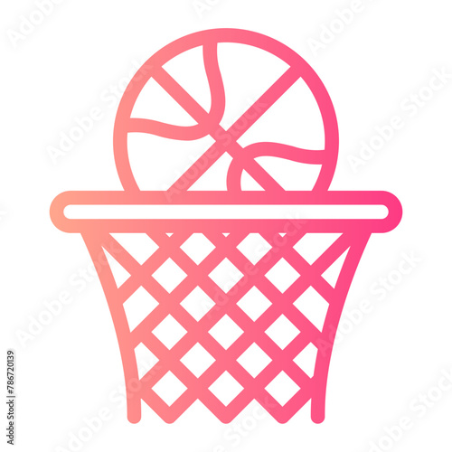 basketball hoop gradient icon