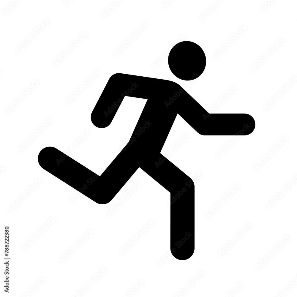 Man running icon. Pedestrian movement pictogram. Stylized running man. Man running icon. Pedestrian movement pictogram. Stylized running man.