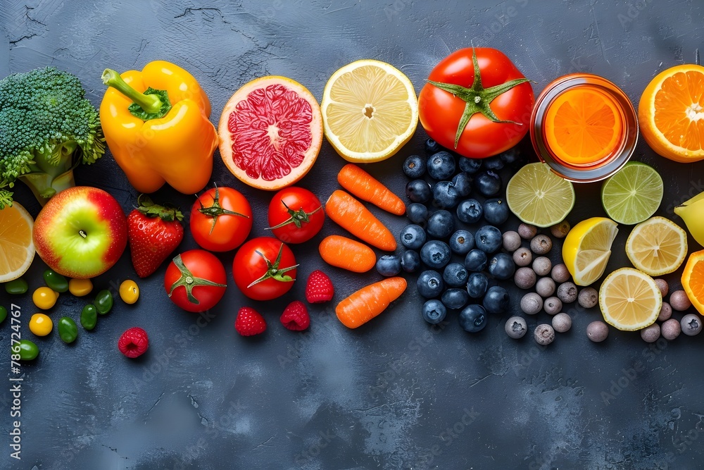 Abundant Assortment of Wholesome Fruits and Vegetables for a Balanced and Nutritious Diet Abundant Assortment of Wholesome Fruits and Vegetables for a Balanced and Nutritious Diet