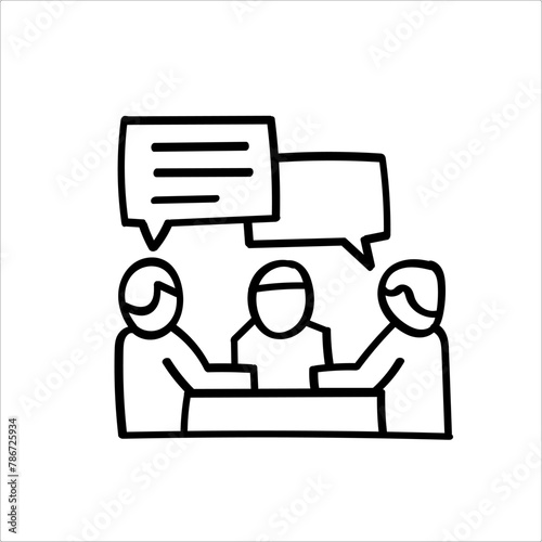 Flat icon of conversation, meeting vector