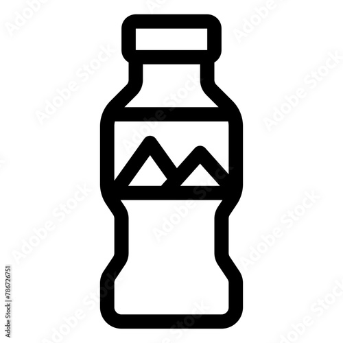 mineral water outline icon and illustration