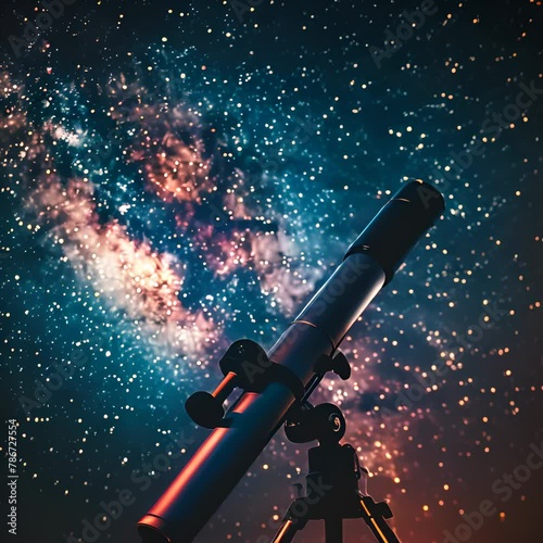 Looking up at the stars with my telescope photo