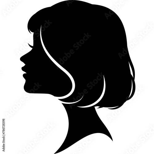 woman face short hair style curly illustration for logo,decoration,poster,presentation,beauty products,etc
