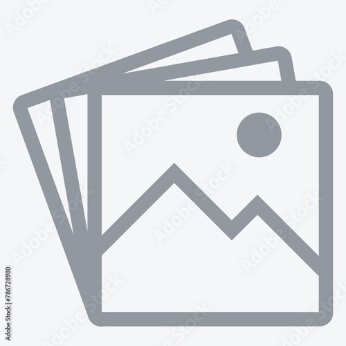 No photo thumbnail graphic element. No found or available image in the gallery or album. Flat picture placeholder symbol for the app, website, or user interface design. Vector illustration