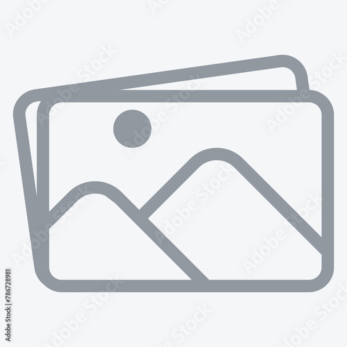 No photo thumbnail graphic element. No found or available image in the gallery or album. Flat picture placeholder symbol for the app, website, or user interface design. Vector illustration photo