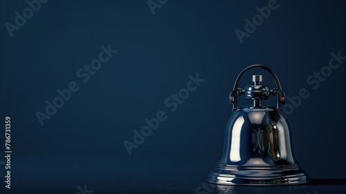 Shiny service bell on dark background photo