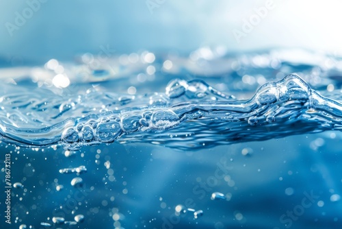 Water with bubbles and splashes