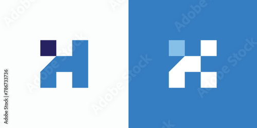 Geometric letter i H initial vector logo design with a modern, simple, clean and abstract style.