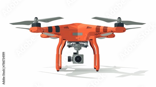 Flat bicolor orange and gray drone vector icon with rounded angles, presented on a white background.