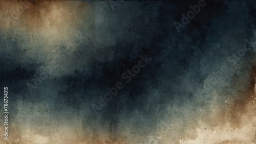 midnight blue sepia gradient watercolor on paper texture background from Generative AI © SevenThreeSky