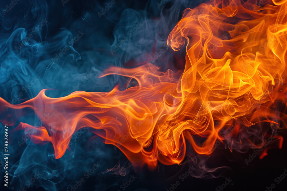 Fototapeta premium Fire, Flames, Studio SHot, Generative AI