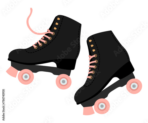 Roller skate shoes on white...