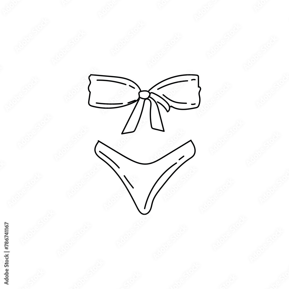 Stylish drawn woman's swimsuit on white background Stylish drawn woman's swimsuit on white background