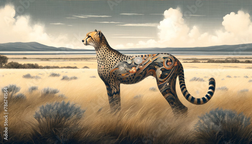 日本画（Japanese painting）／チーター（Cheetah） photo