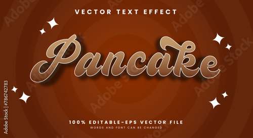 Pancake 3D Editable Text Effect Template with Cartoon Style