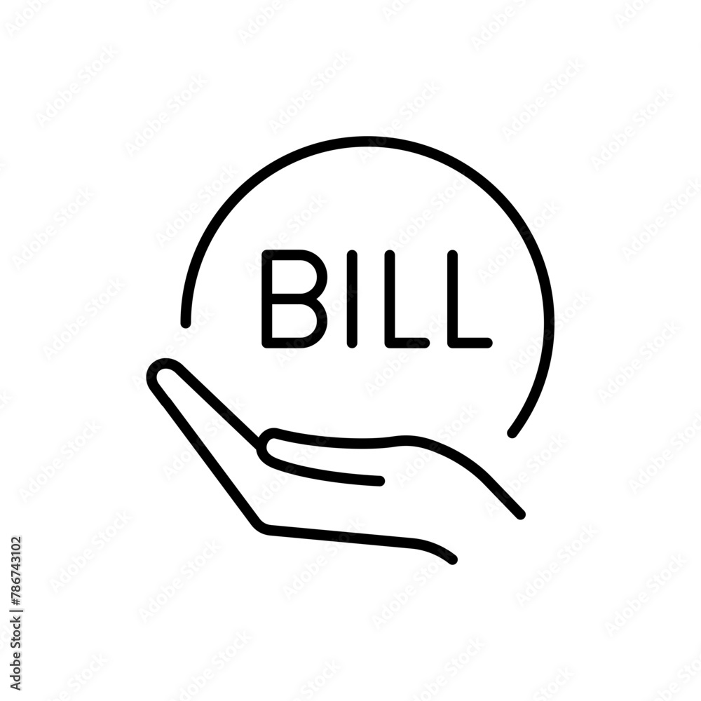 Bill outline icons, minimalist vector illustration ,simple transparent graphic element .Isolated on white background Bill outline icons, minimalist vector illustration ,simple transparent graphic element .Isolated on white background